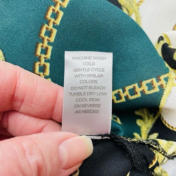 Avenue Equestrian Tunic Blouse Womens 18/20 Green 3/4 Flutter Sleeve Popover - Picture 5 of 10